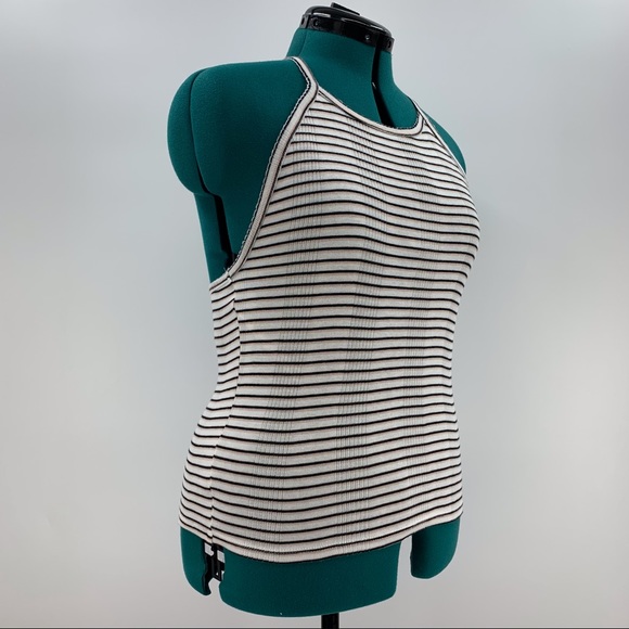 American Eagle Outfitters NWOT Striped Ribbed Knit Halter Top, Large - Picture 9 of 16